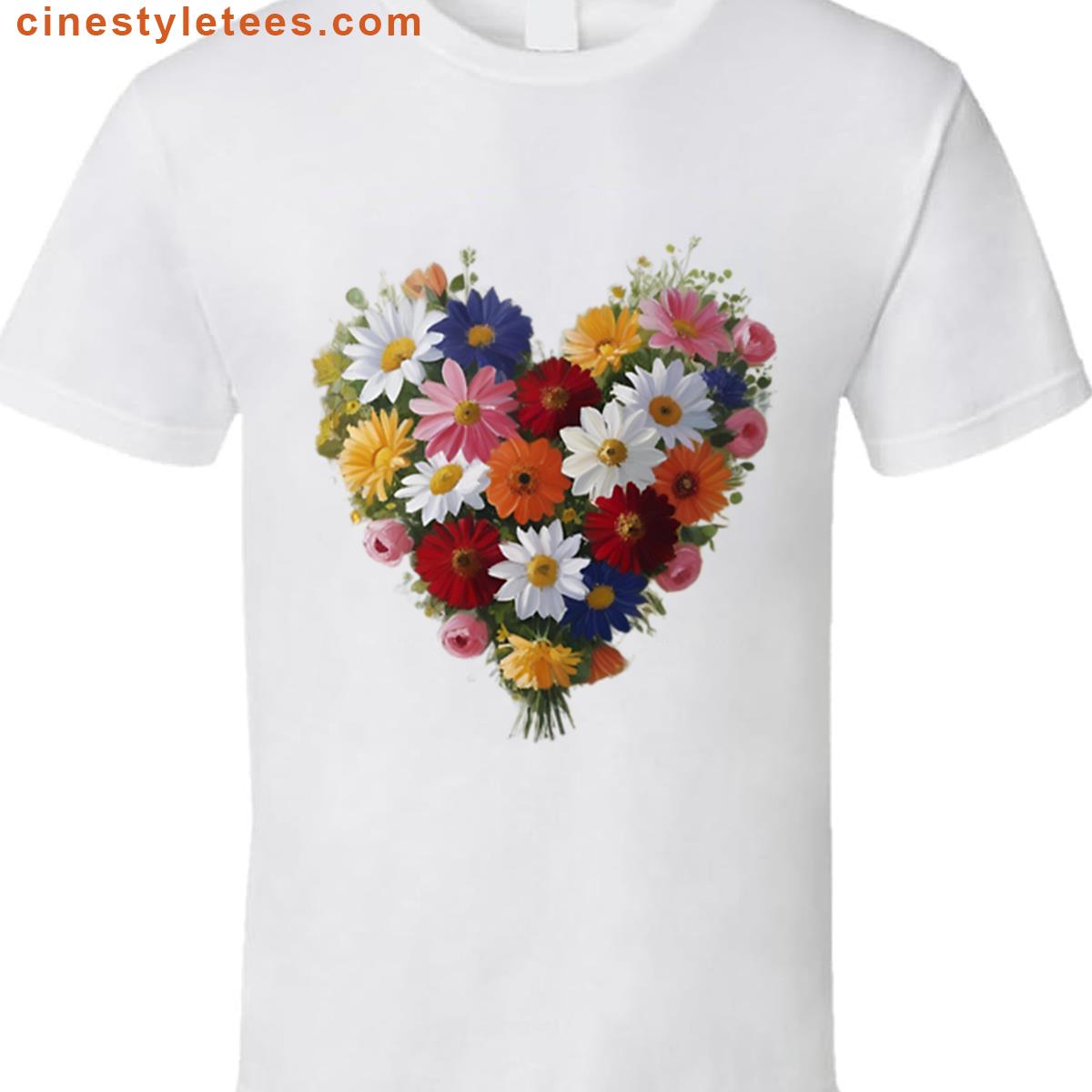 Blooming Heart Floral Design Shirt