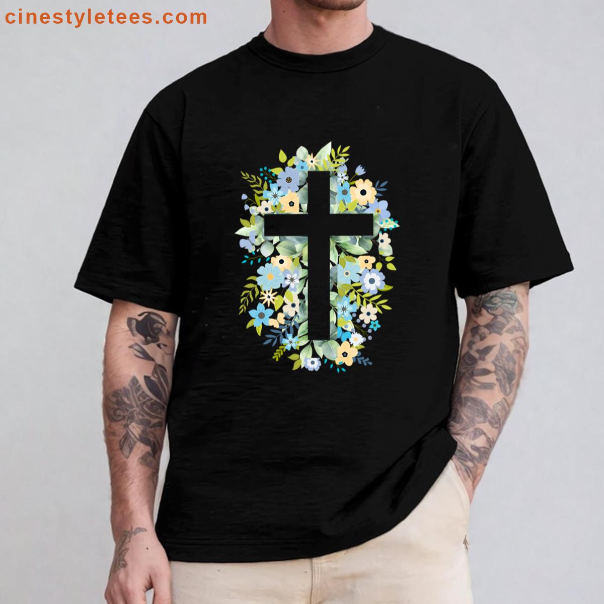Blue And Green Cross Shirt