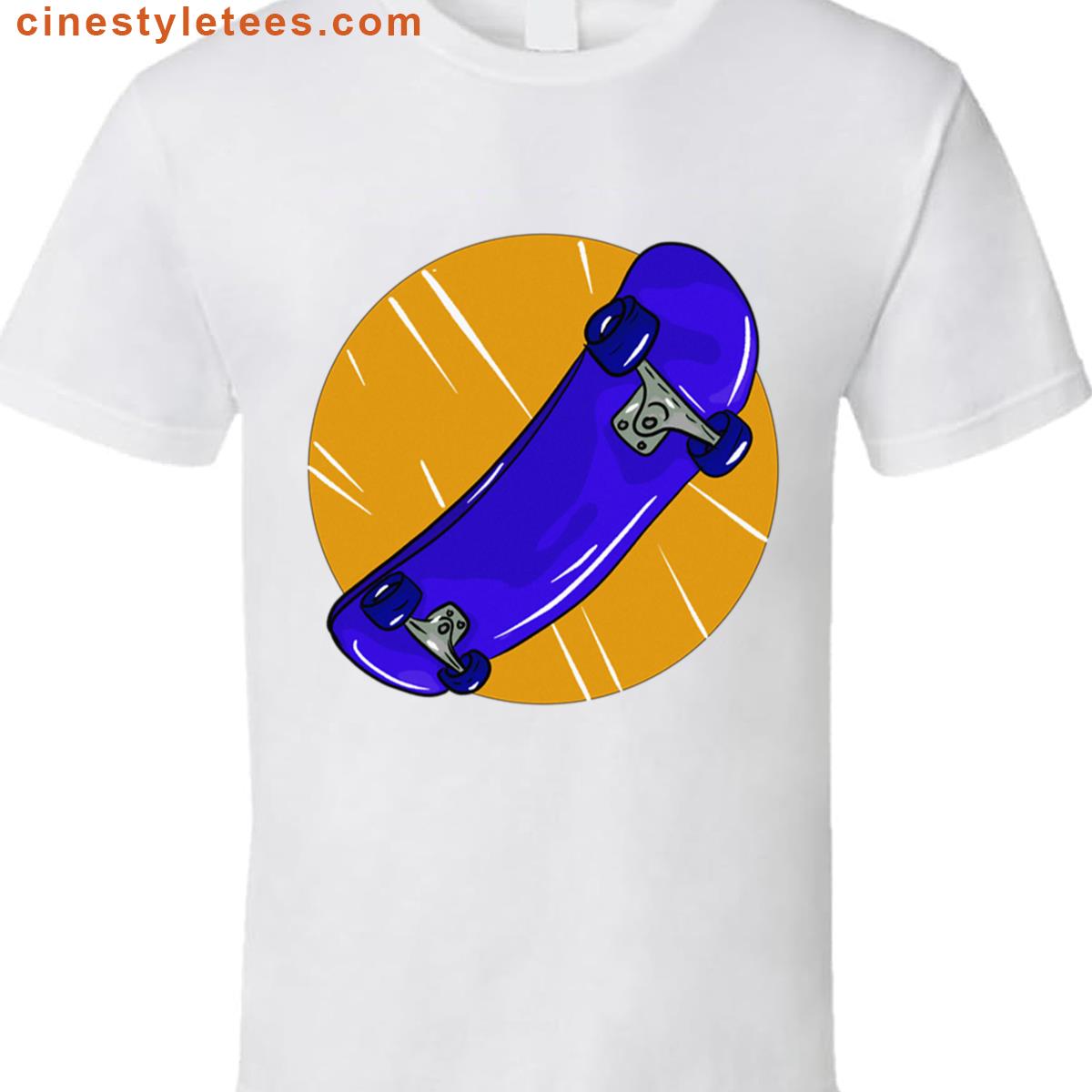 Blue Skateboard Graphic Shirt