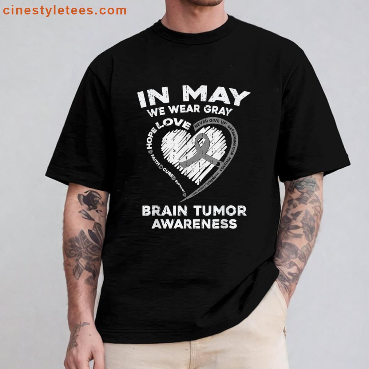 Brain Tumor Awareness Gray Ribbon Shirt