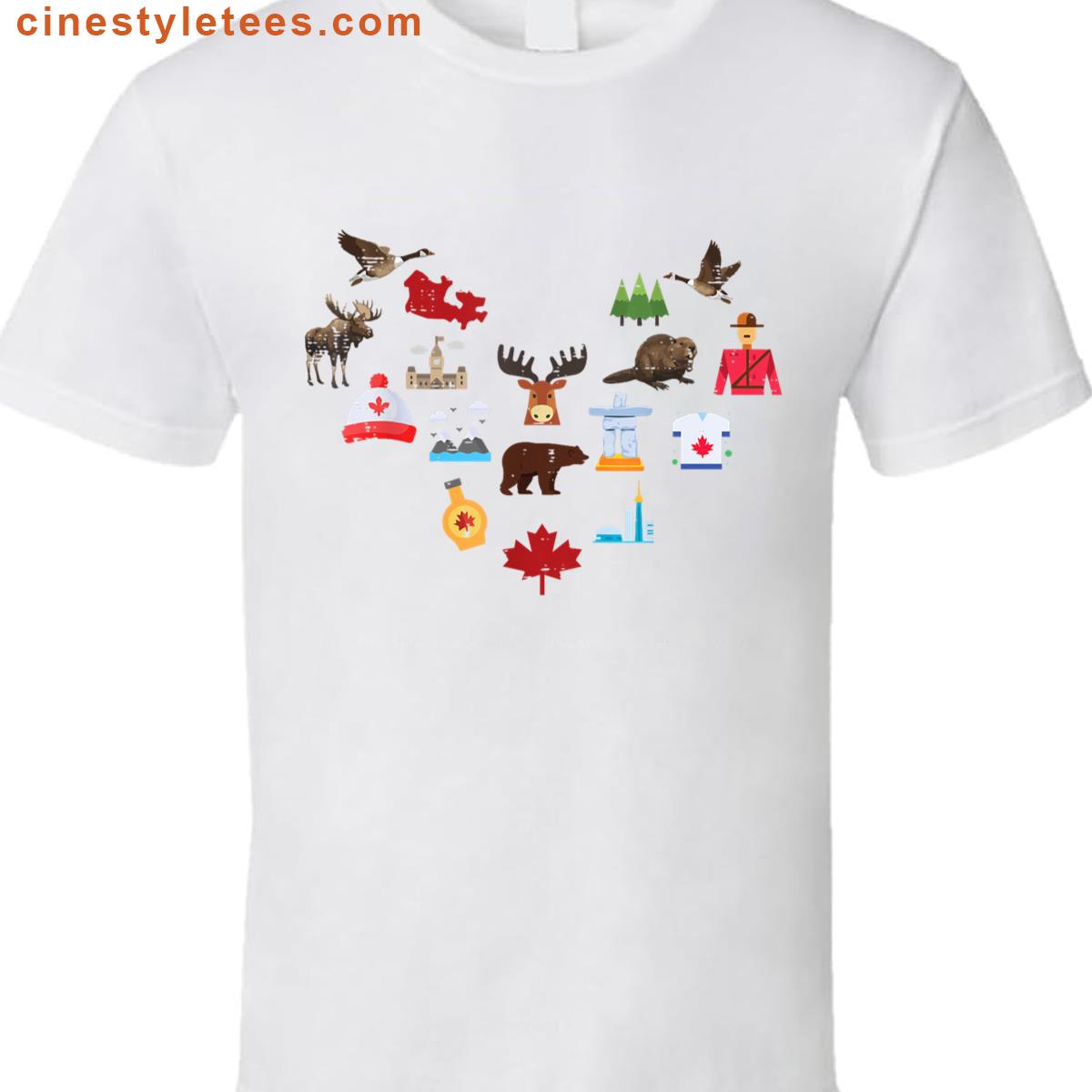 Canada Symbol Maple Leaf Moose Shirt