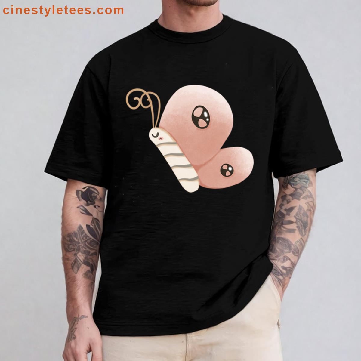 Cute Kawaii Pink Butterfly Design Shirt