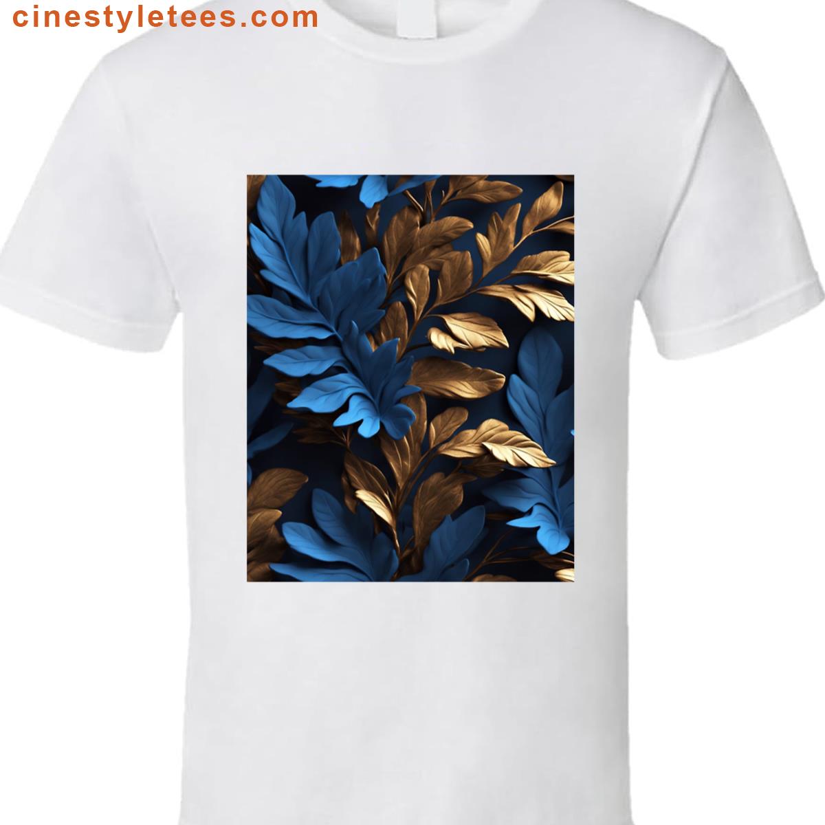 Gold And Blue Leaves Shirt