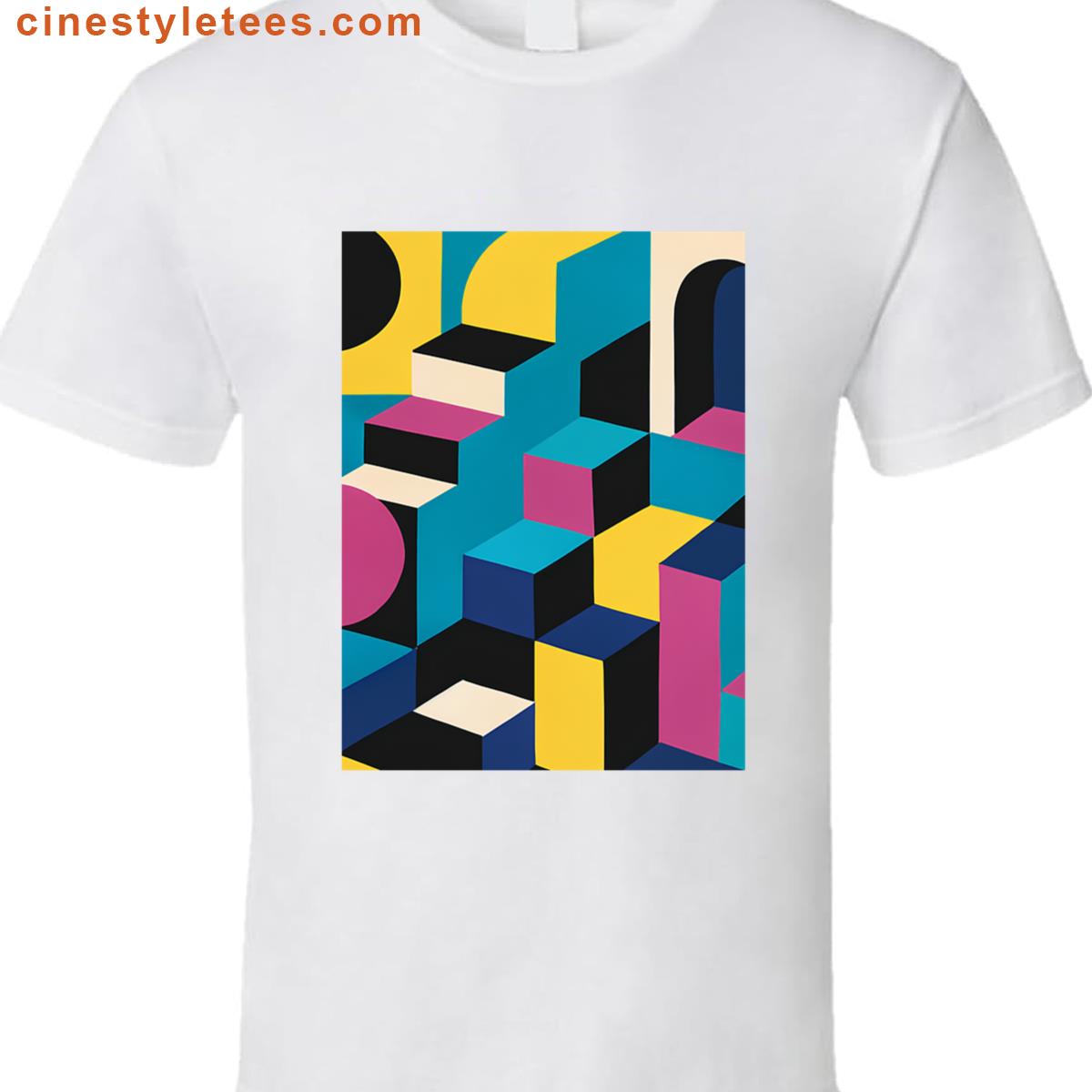 Isometric Color Block Oversized Shirt