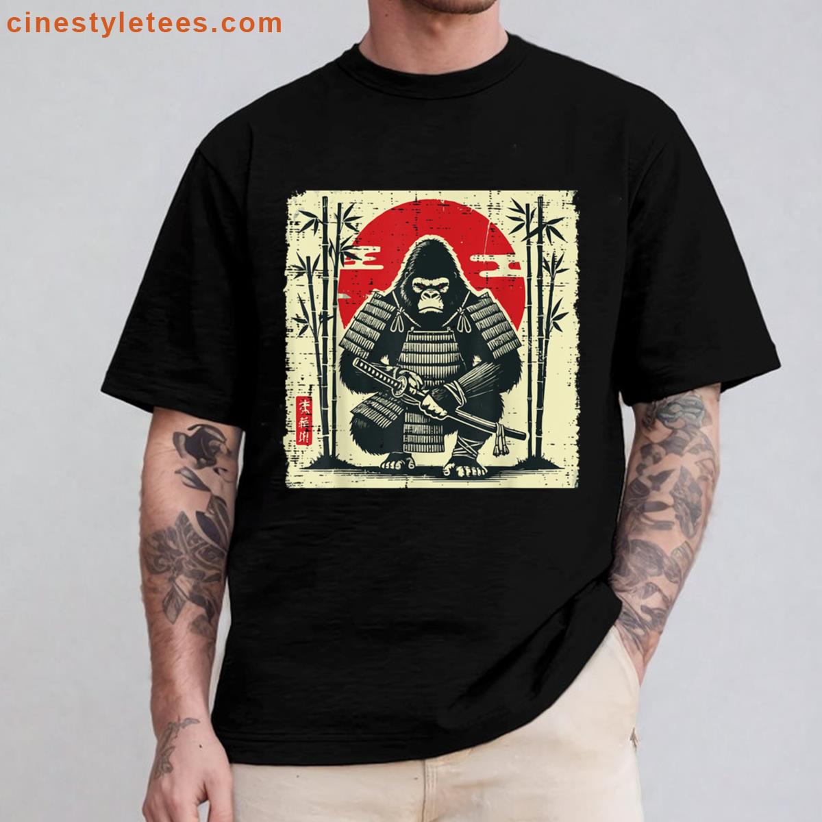 Japanese Gorilla Samurai Art Shirt