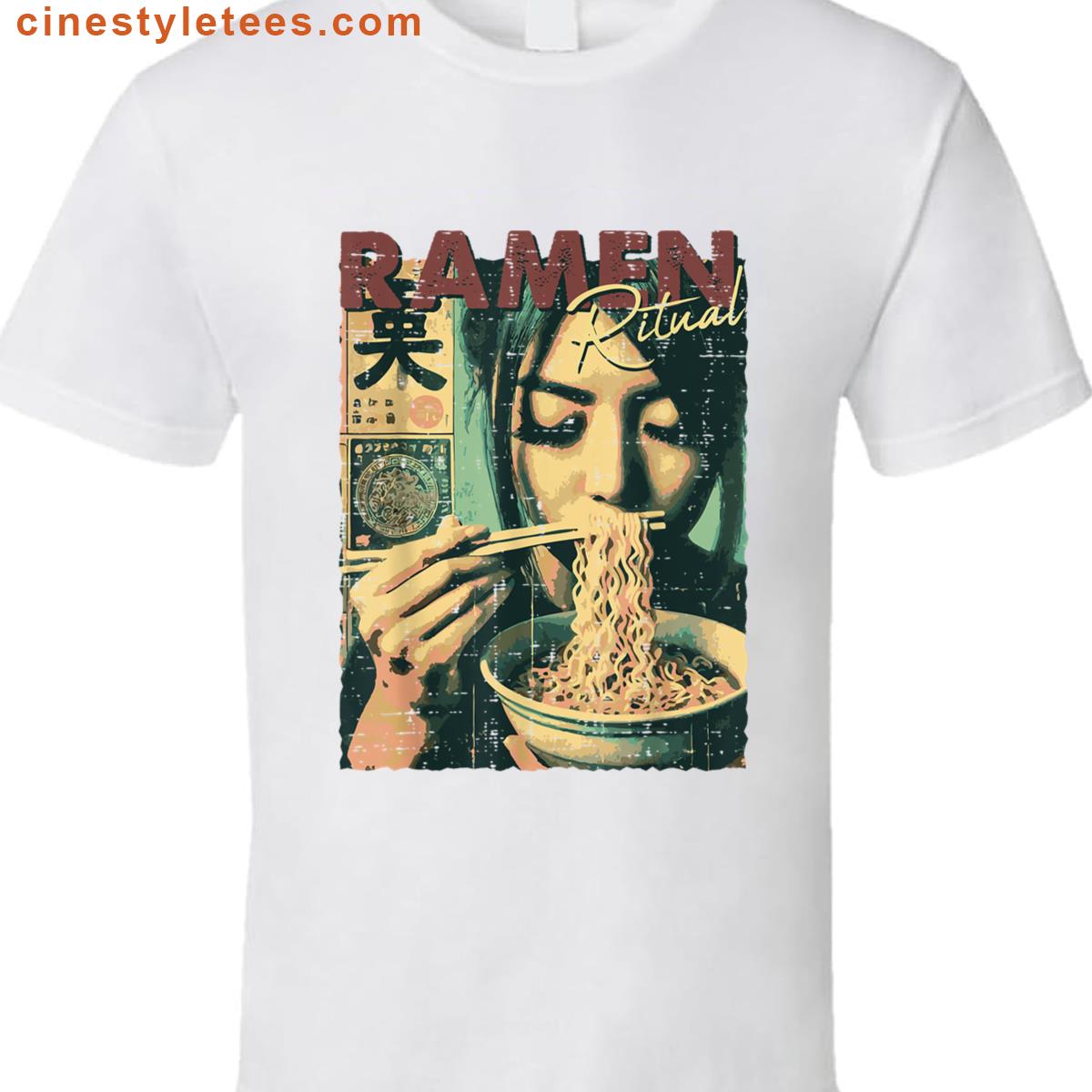 Japanese Woman Ramen Ritual Art Food Shirt