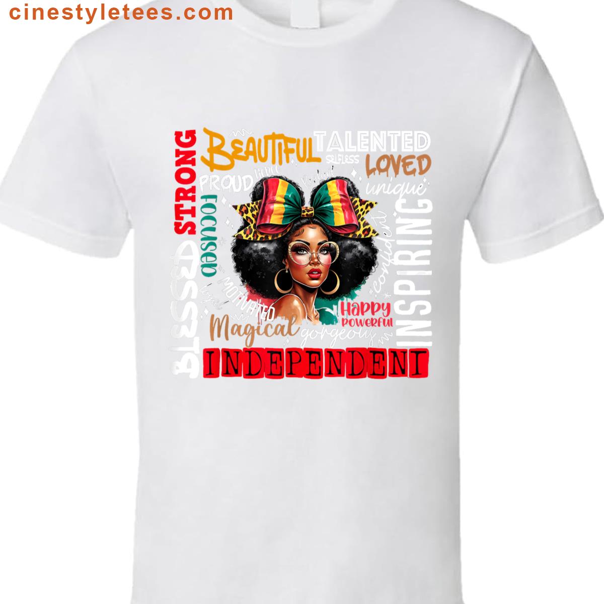 Juneteenth Afro Woman Proud Tee Shirt