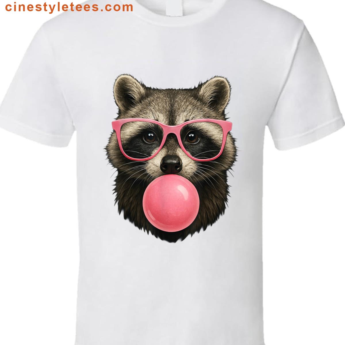 Cute Raccoon Bubble Gum Shirt