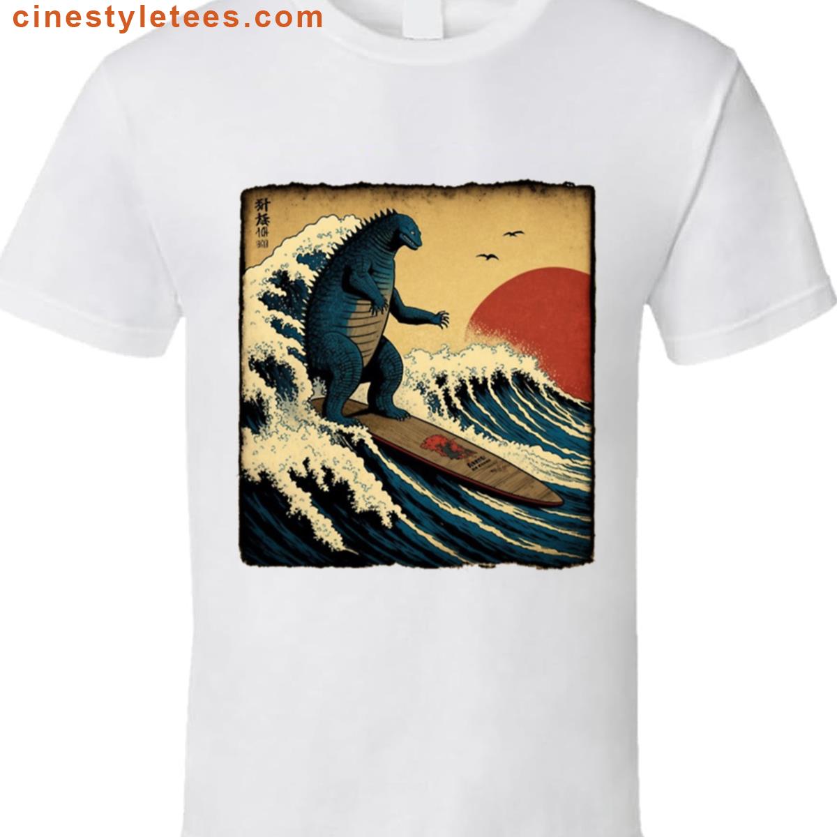 Godzilla Surfing Parody Shirt