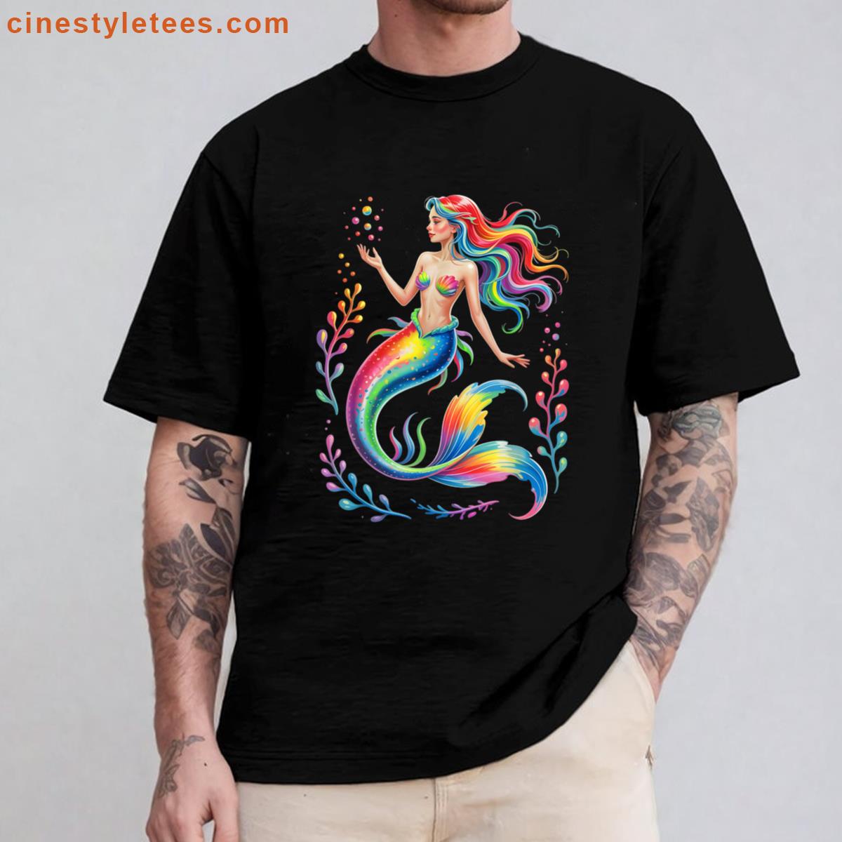 Mermaid Colorful Abstract Art Shirt