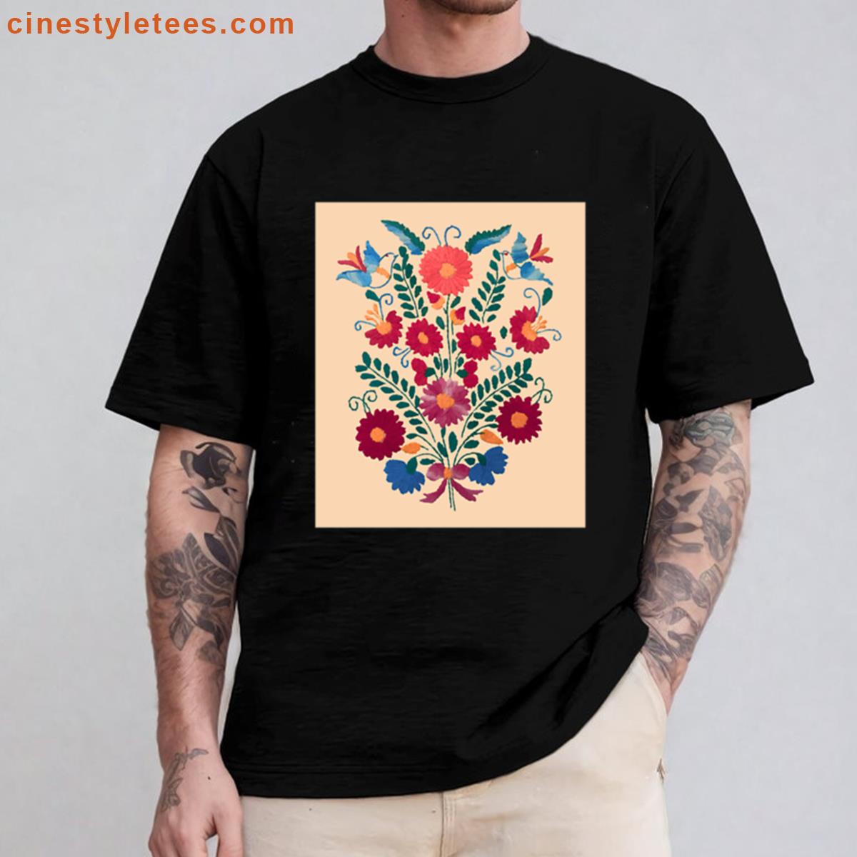 Mexican Folk Art Blue Birds Shirt