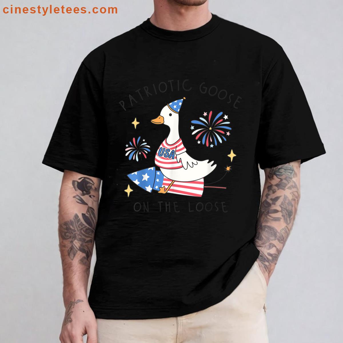 Patriotic Goose Funny 4th July Shirt
