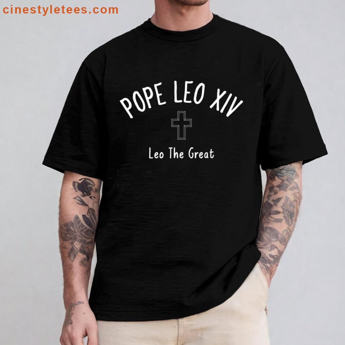 Pope Leo Xiv White Text Shirt