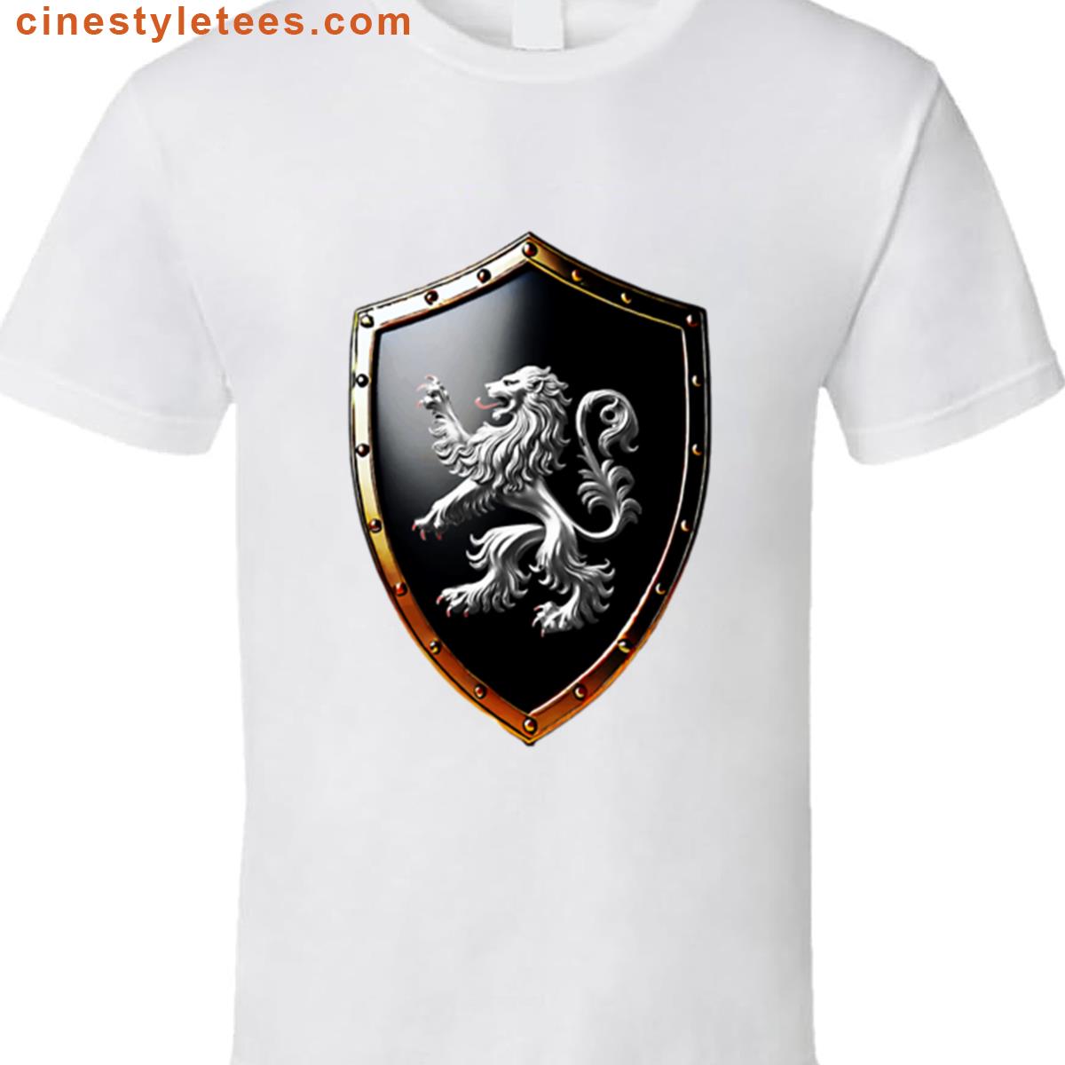 Lewis Shield Silver Lion Black Emblem Shirt
