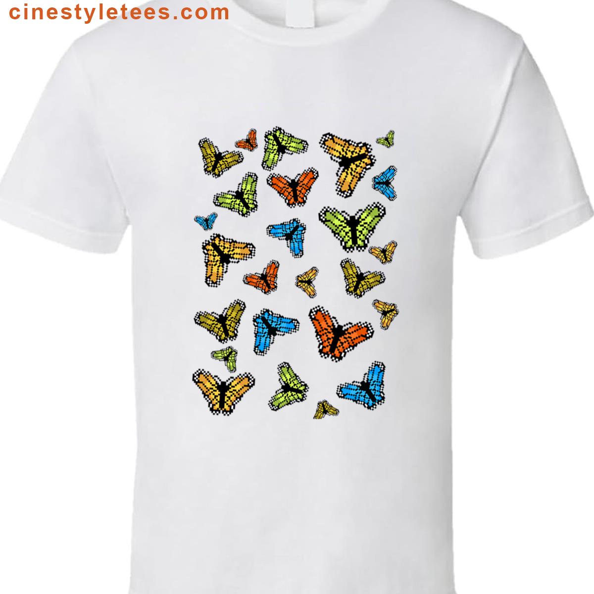 Pixel Butterflies Design Shirt