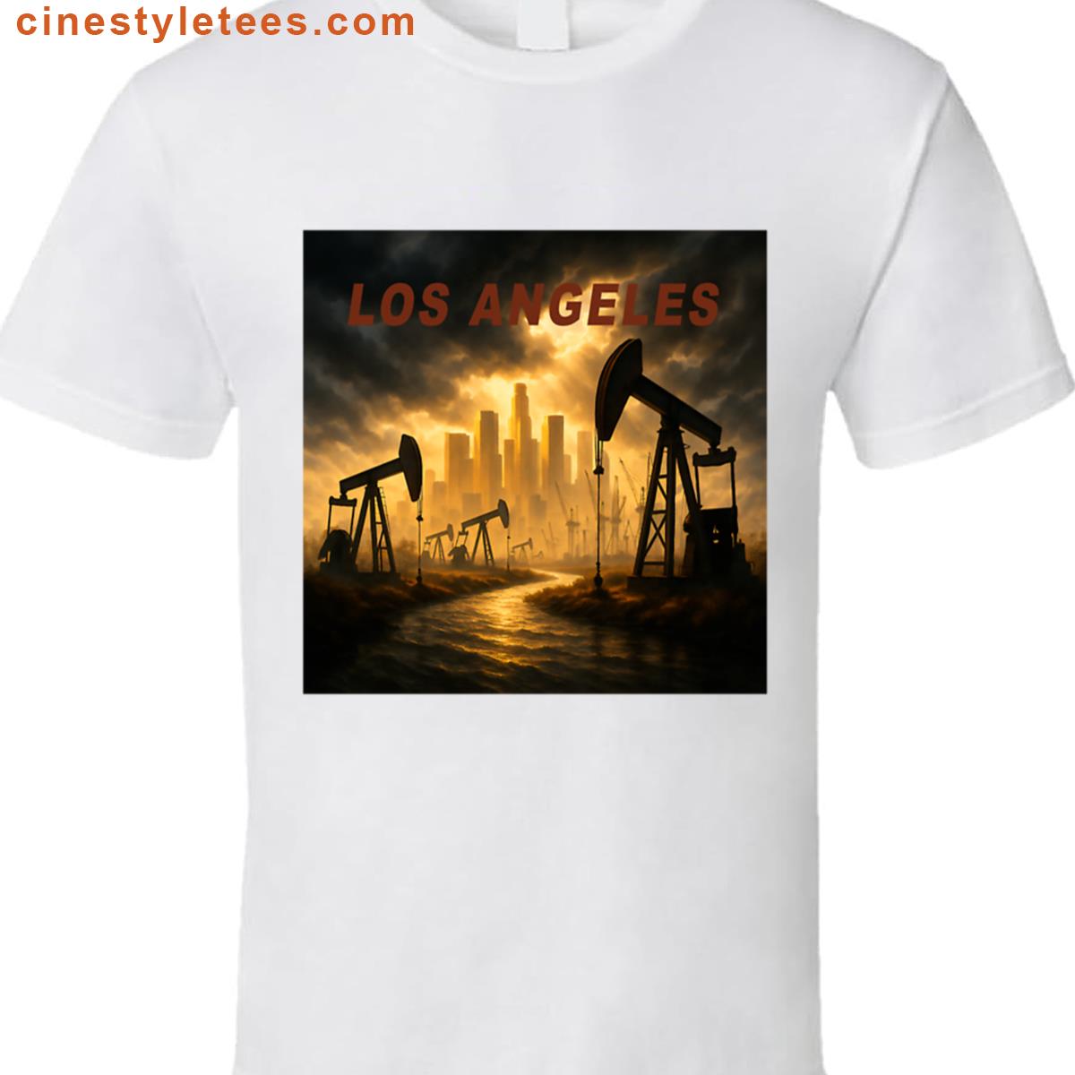 Storm Over La Oil Fields Theme Shirt