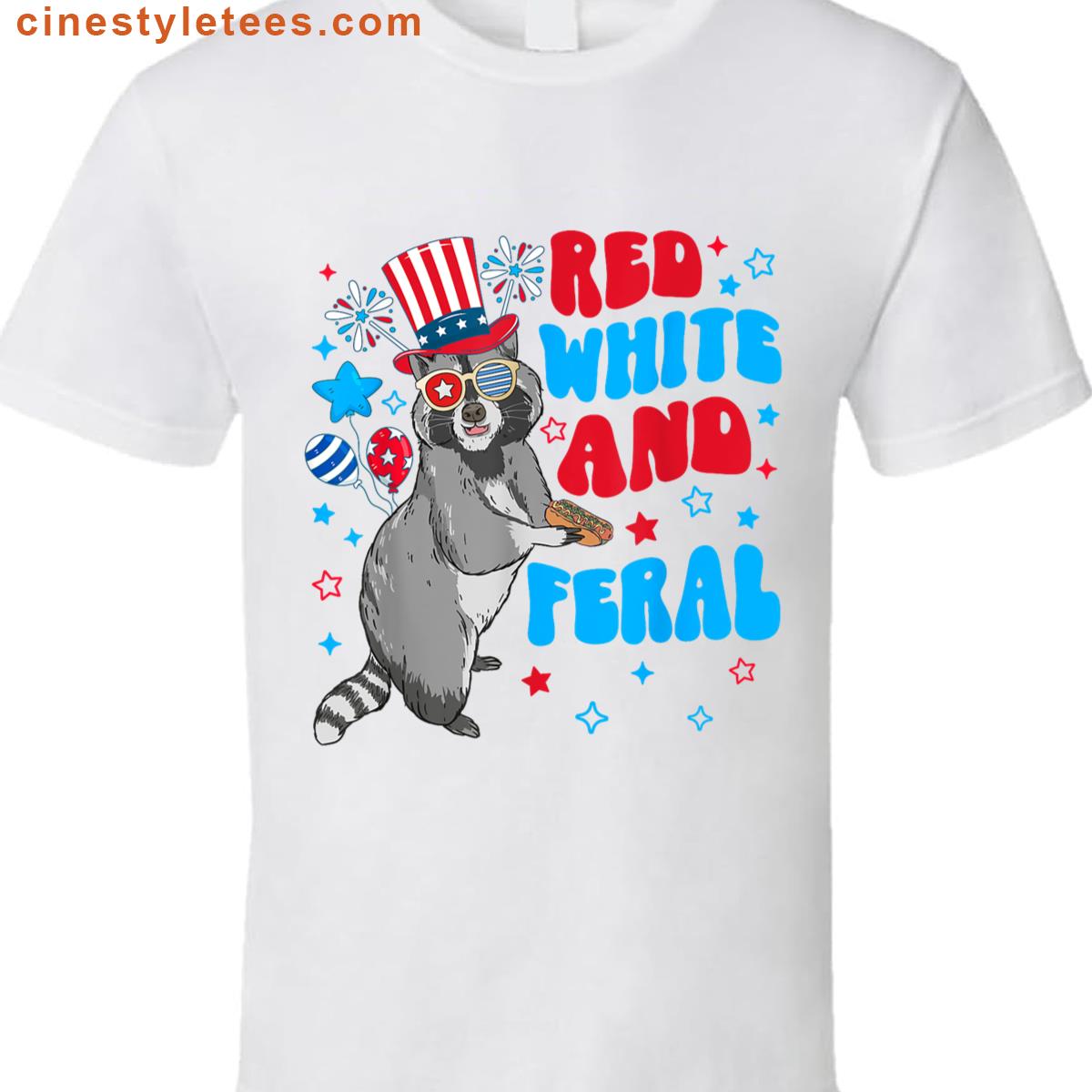 Funny Raccoon Red White 4th Of July Shirt