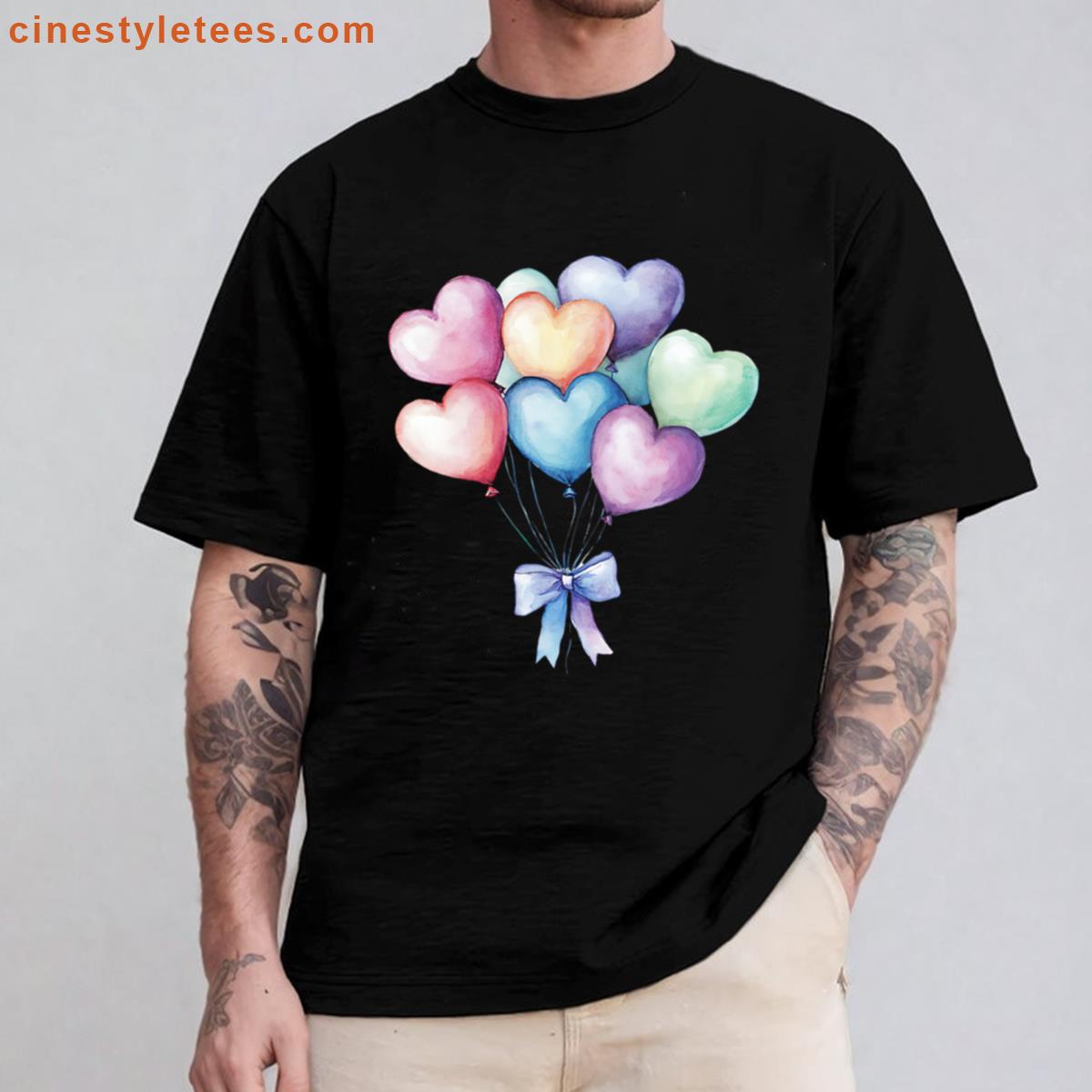 Multi Colored Heart Balloons Shirt
