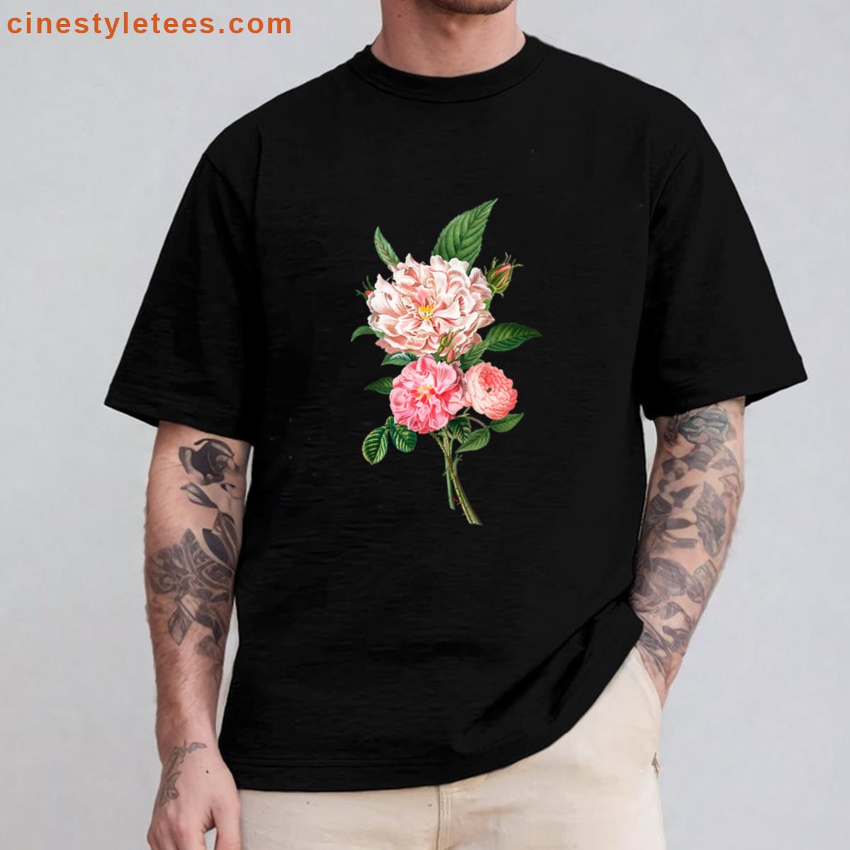 Pink Peonies Floral Design Shirt