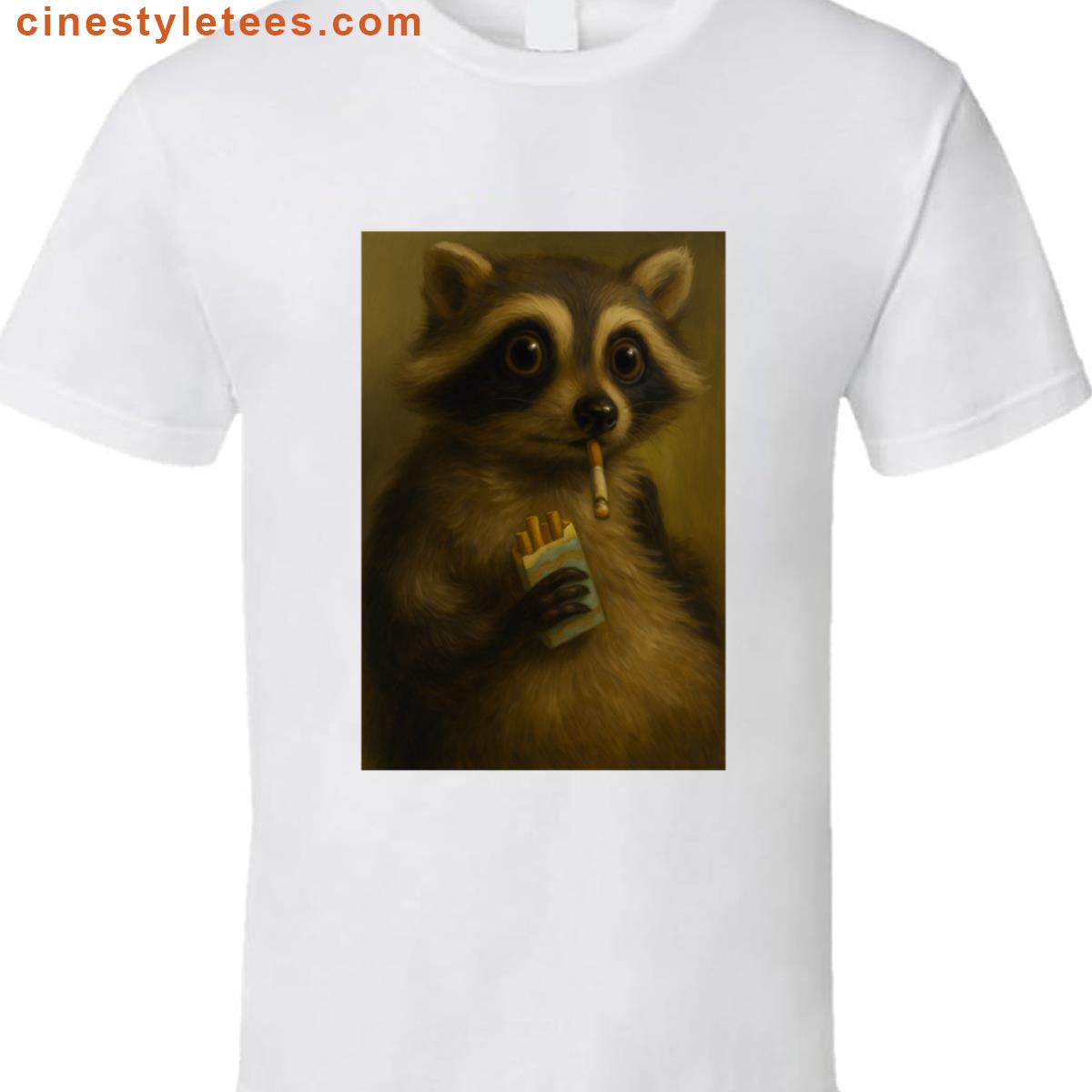 Smoking Raccoon Funny Shirt