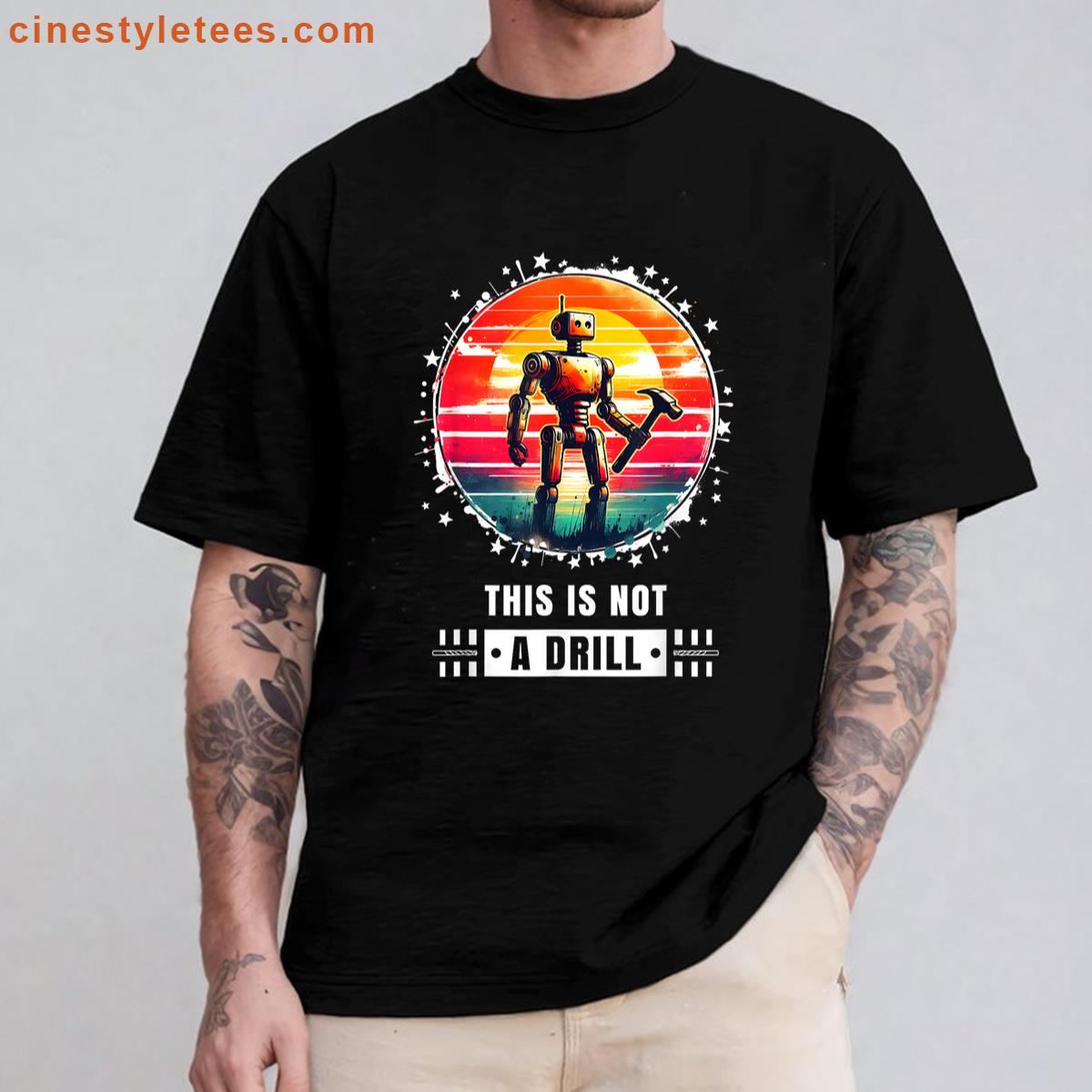 This Is Not A Drill Vintage Robot Tee Shirt