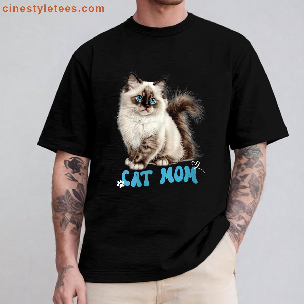 Womens Cat Mom Cute Shirt