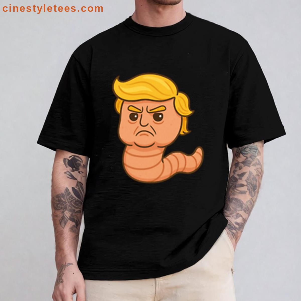 Angry Trump Worm Sticker – Orange Cheeto Shirt