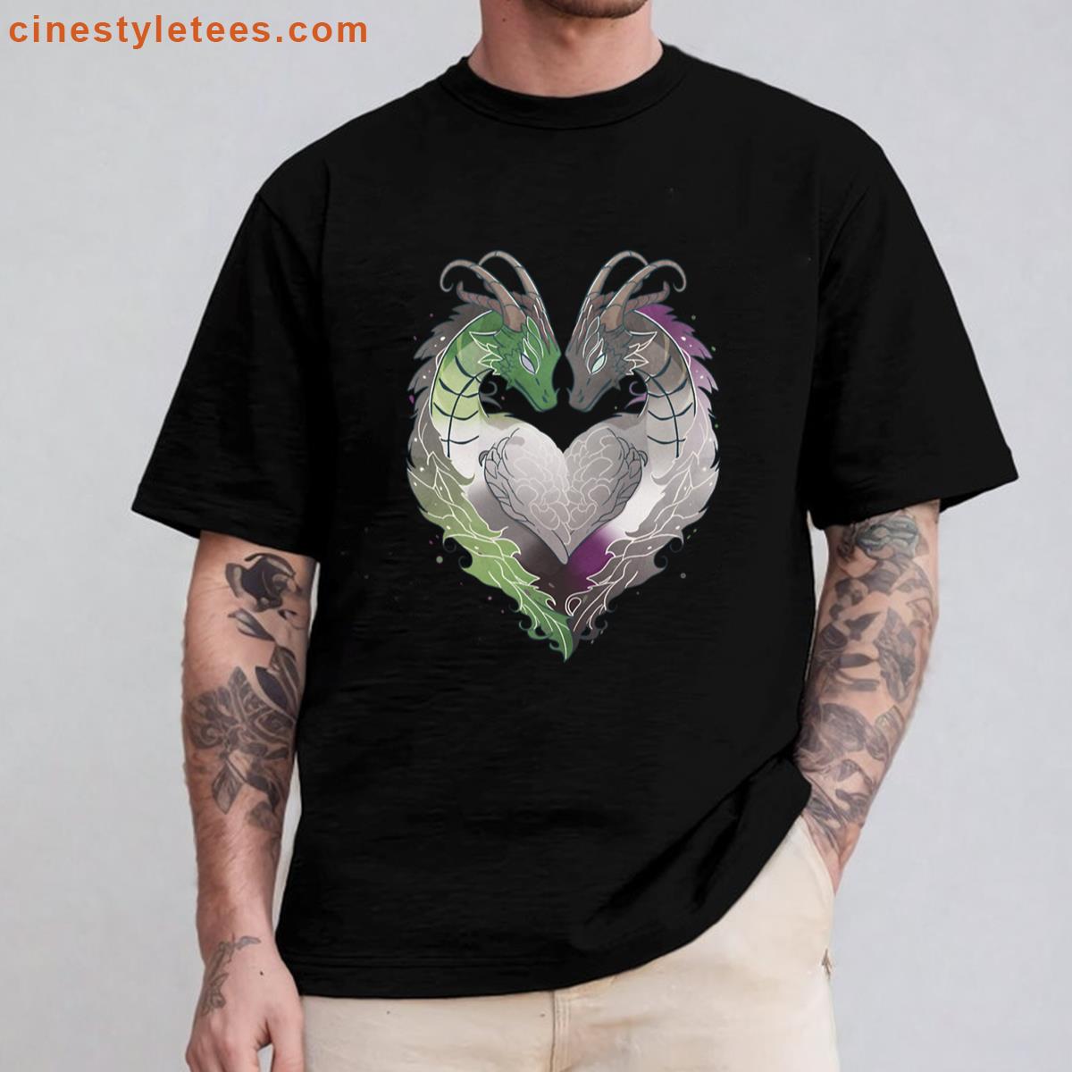 Aromantic Asexual Aroace Dragons Lgbt Pride Flag Shirt