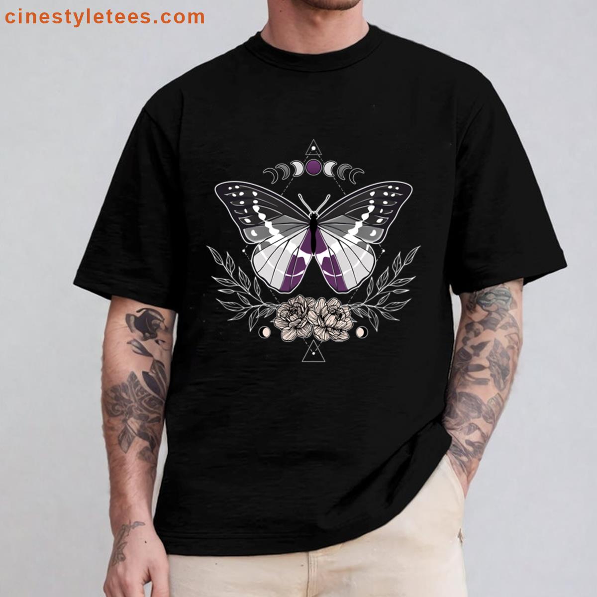 Asexual Butterfly Lgbt Pride Flag Shirt
