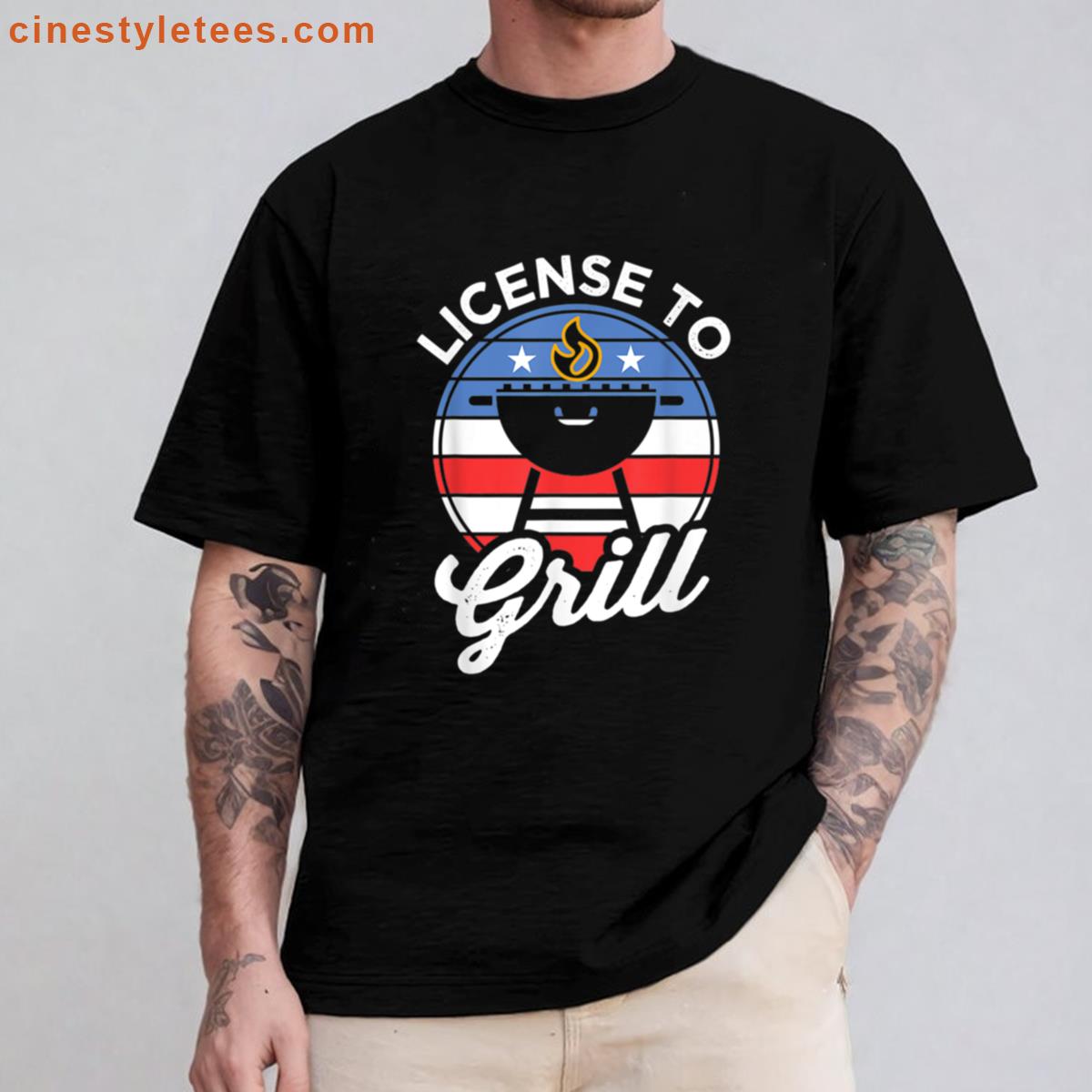 Bbq Grillmaster Funny Patriotic Barbecue Proud American Flag Shirt