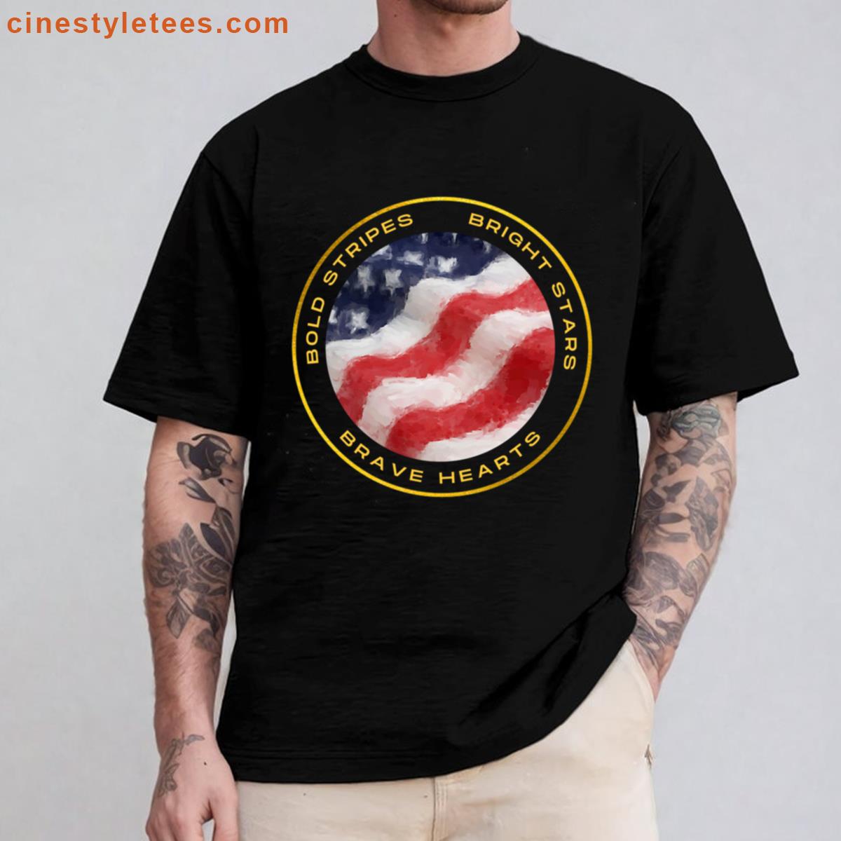 Bold Stripes Bright Stars Brave Hearts Shirt