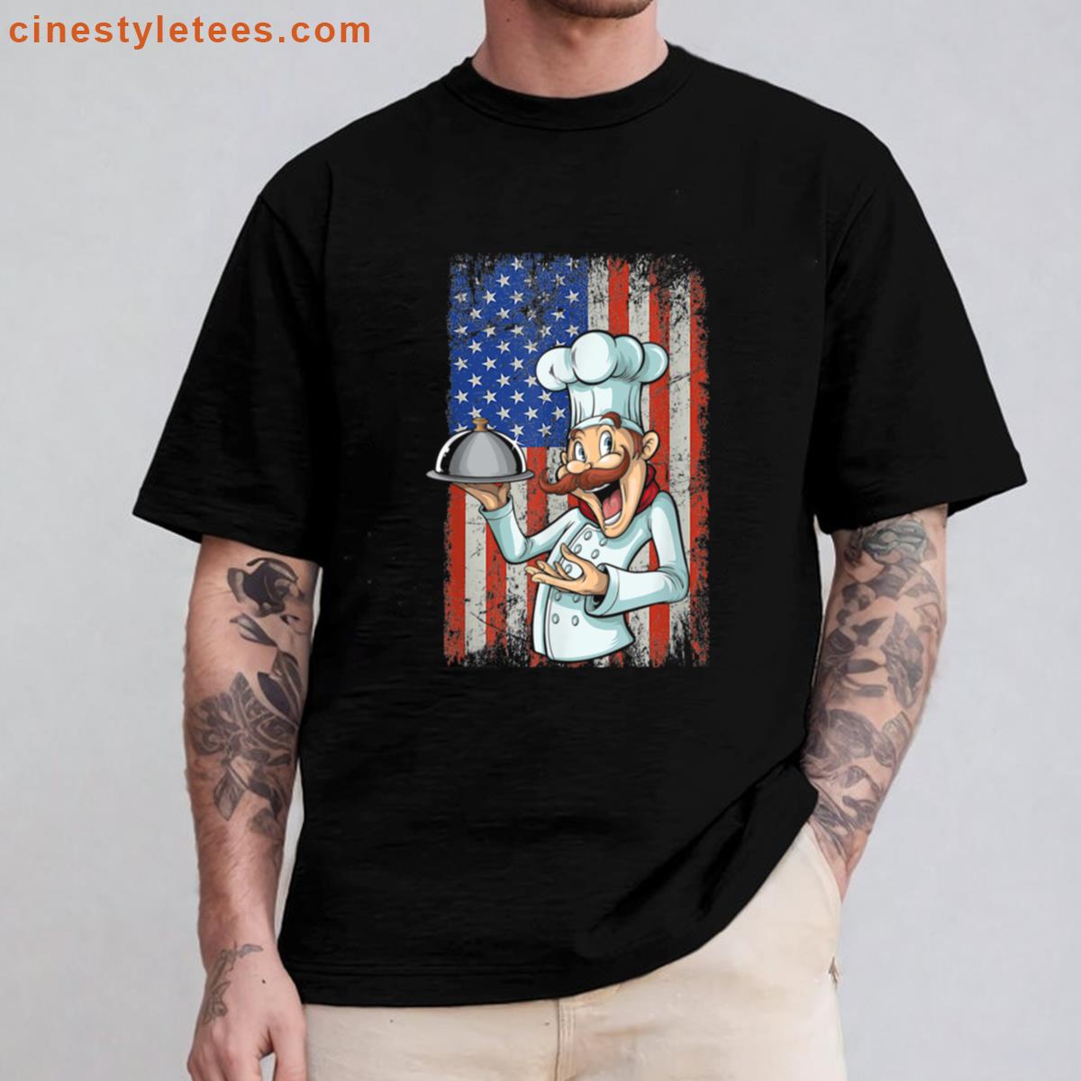 Cook American Flag Patriotic Shirt