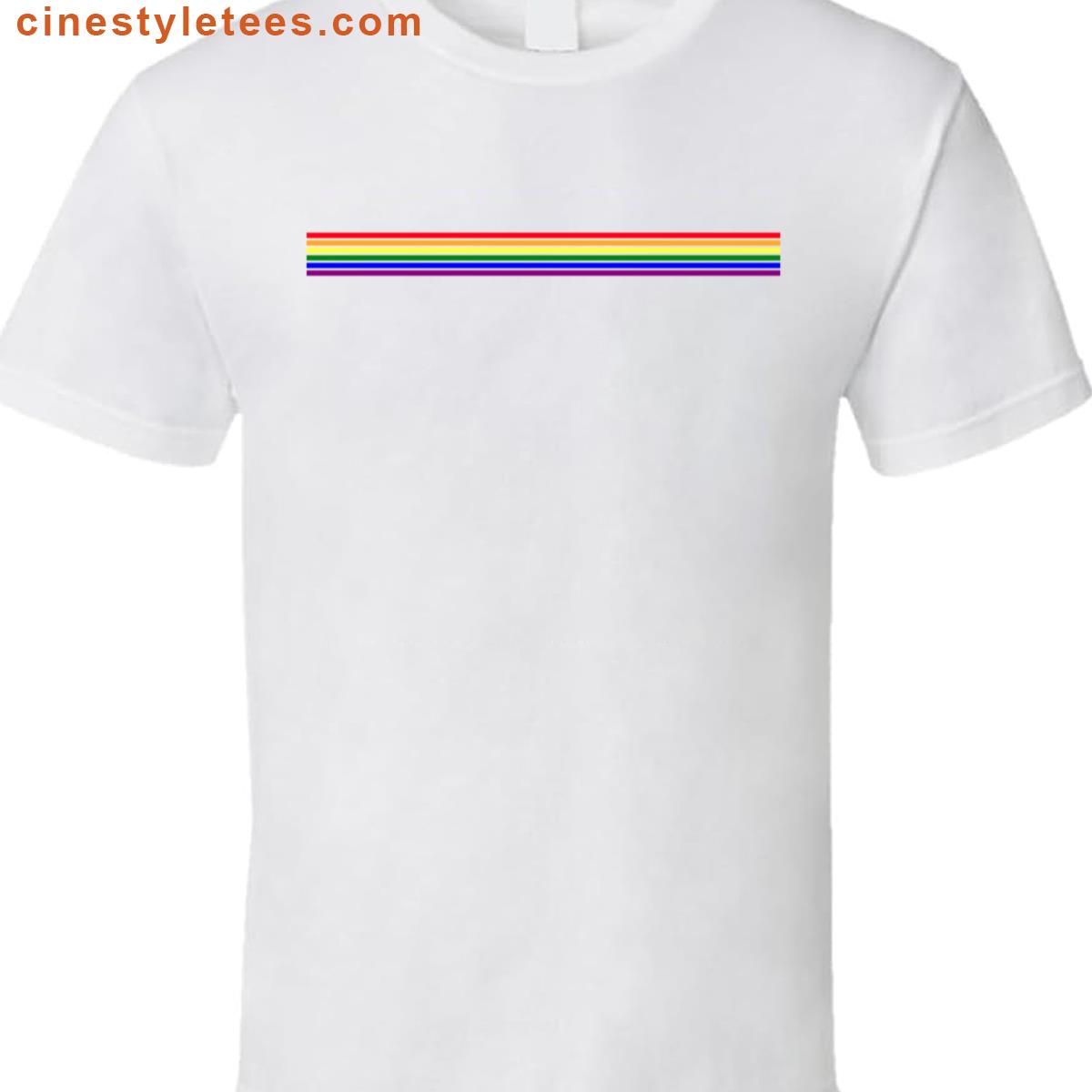 Gay Pride Rainbow Flag Stripes Minimalist Shirt
