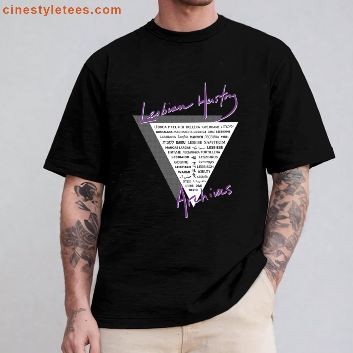 Lha Triangle The Word Lesbian In 40 Languages Shirt