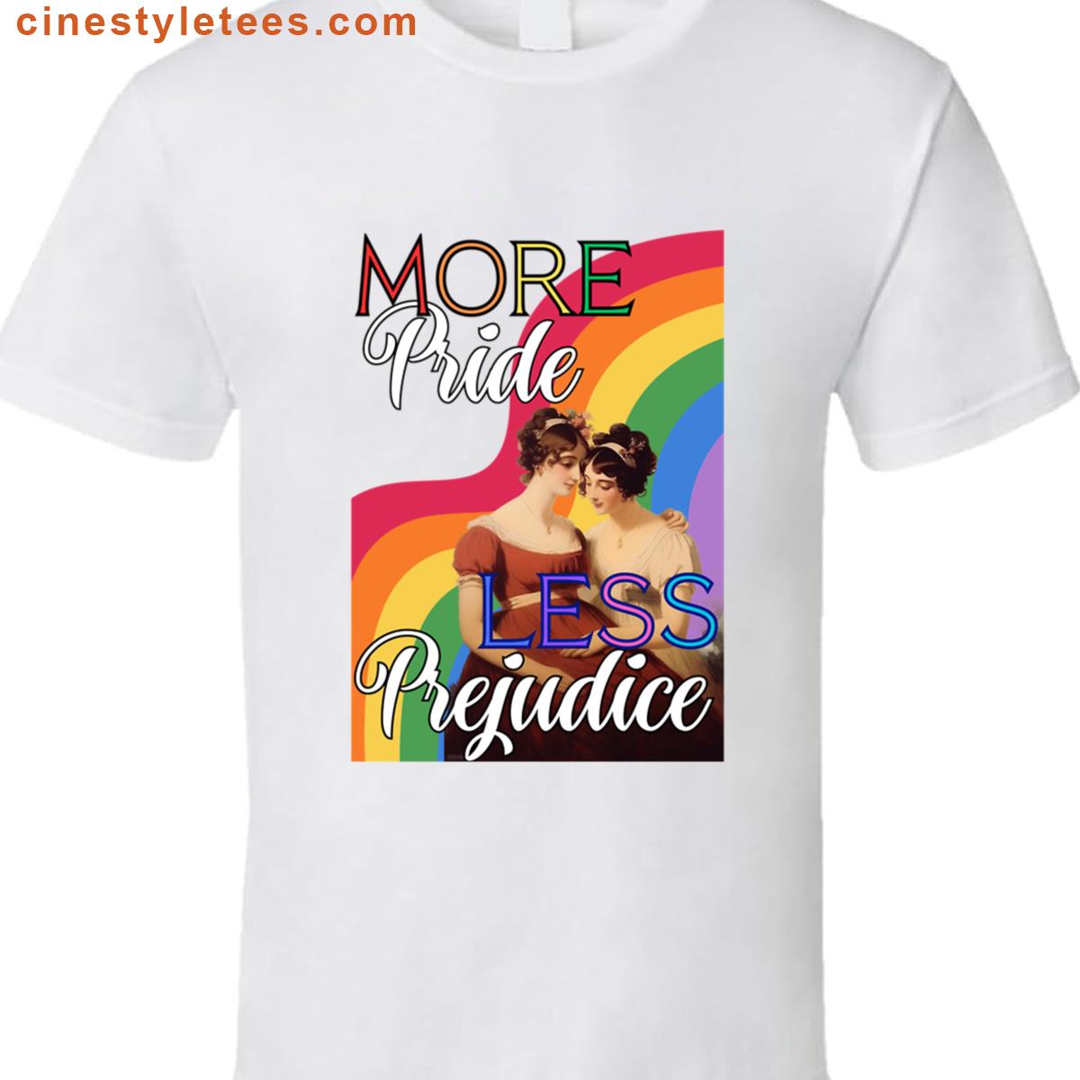 More Pride Less Prejudice Gay Pride Jane Austen Regency Lesbians Print Oversized Shirt