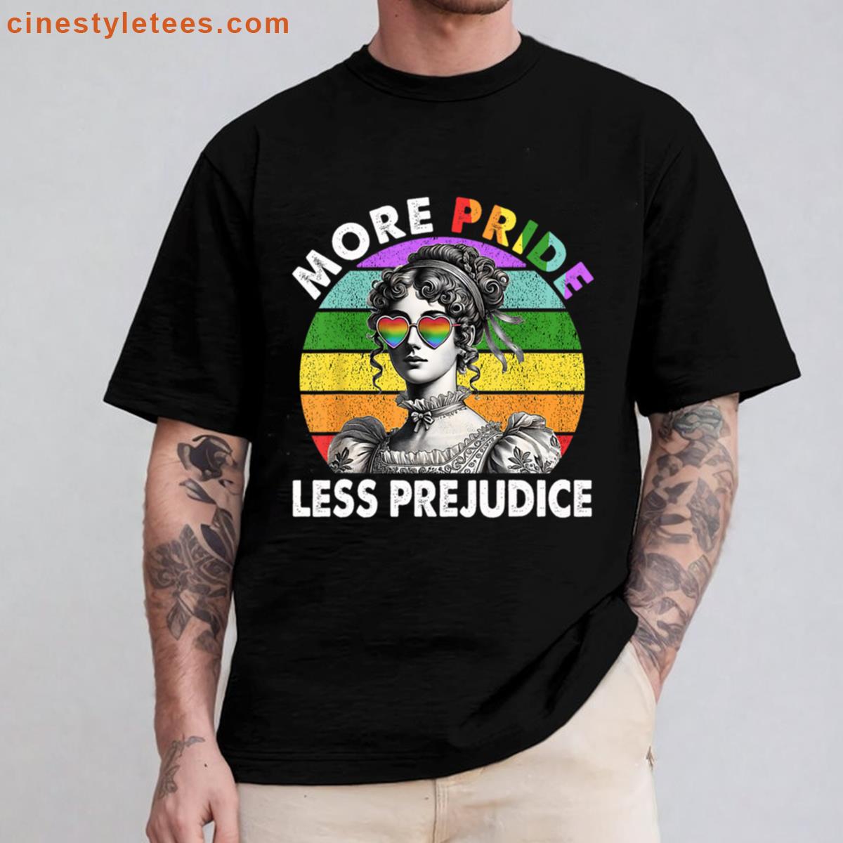 More Pride Less Prejudice Pride Month Lgbtq Gay Lesbian Shirt