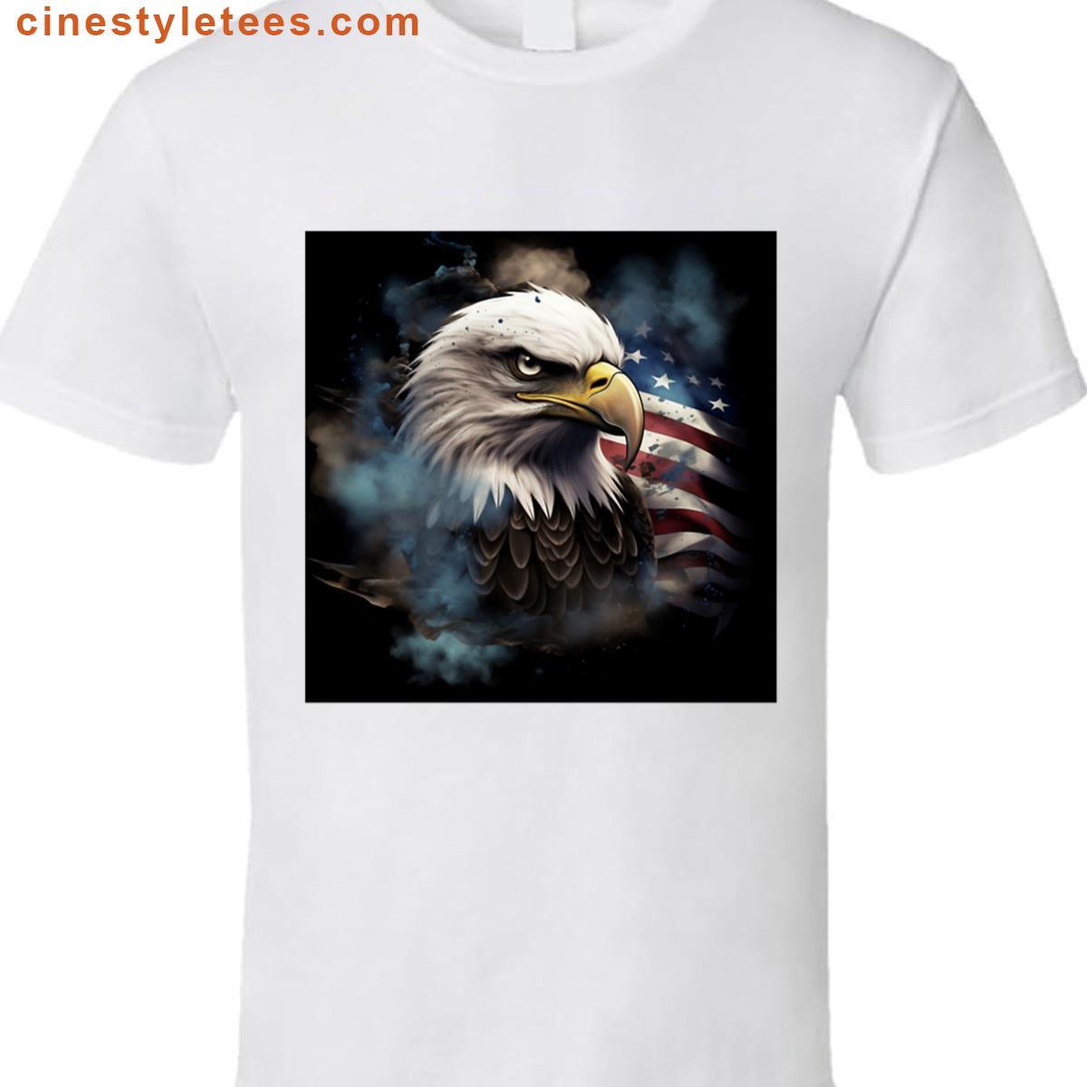 Patriotic American Flag Print Bald Eagle Print Shirt