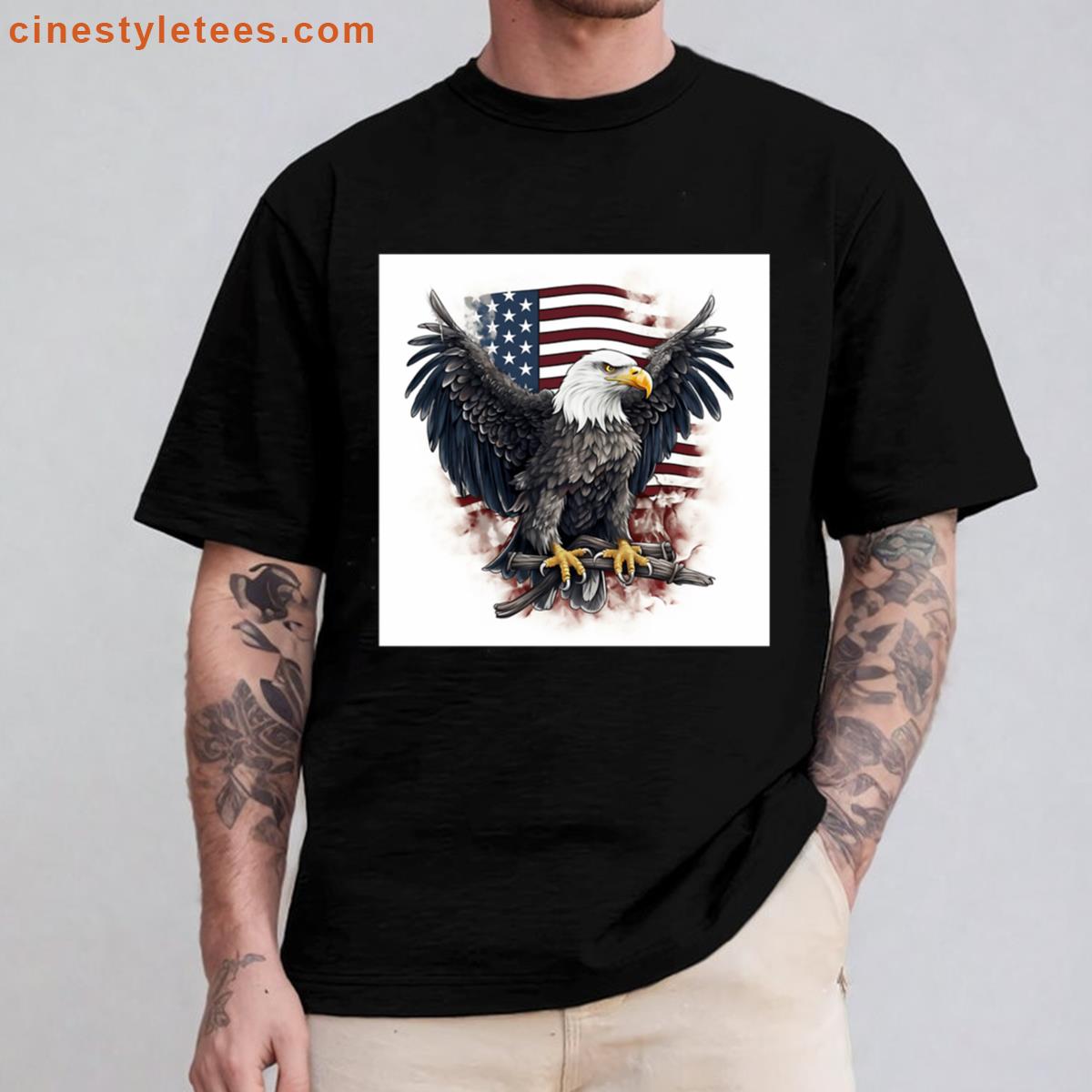 Patriotic American Flag Print Shirt