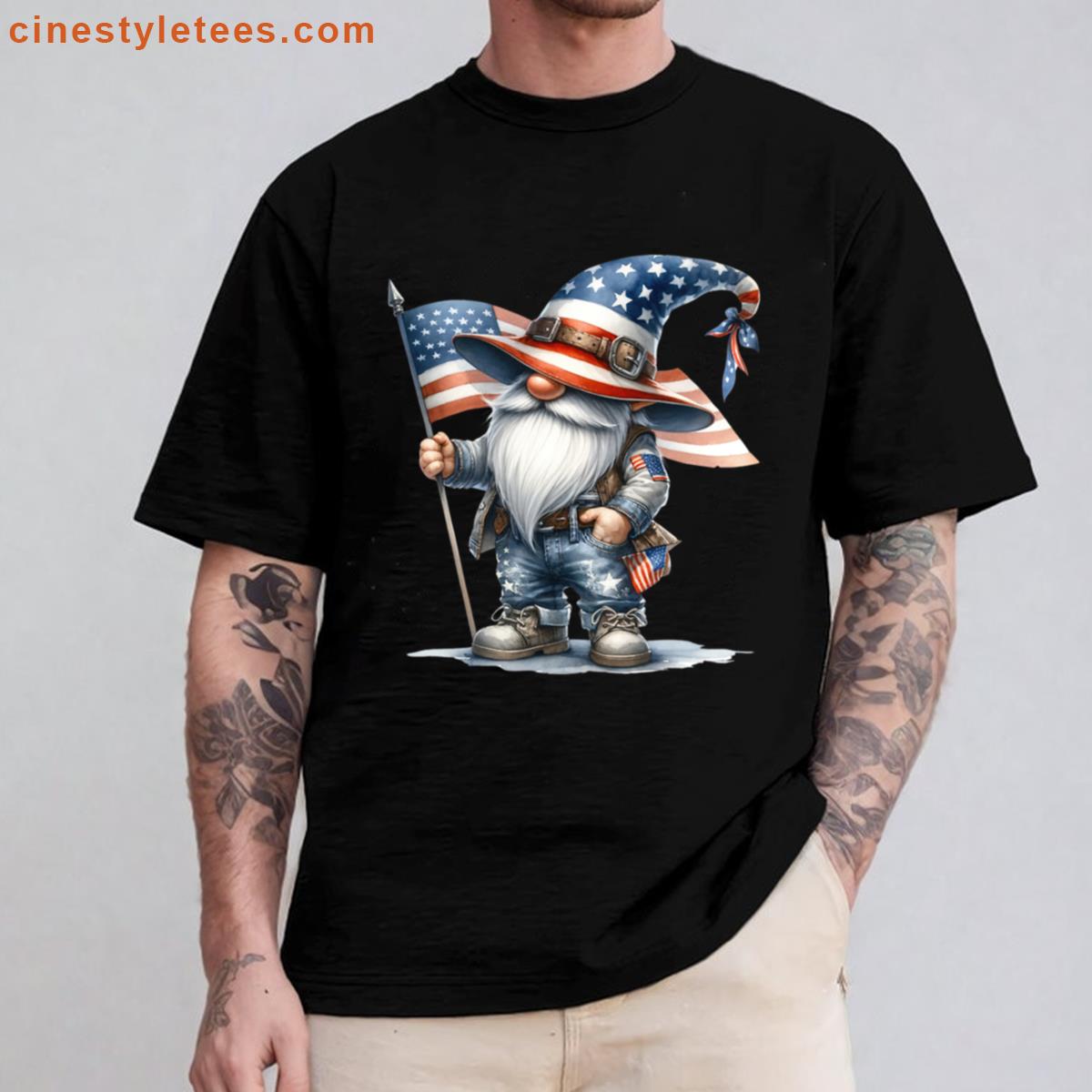 Patriotic Gnome Oversized Shirt