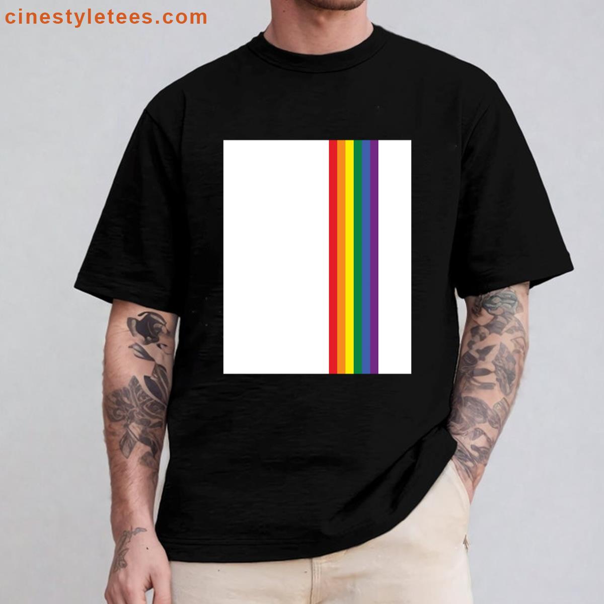Rainbow Pride Lgbt Strip Graphic Shirt