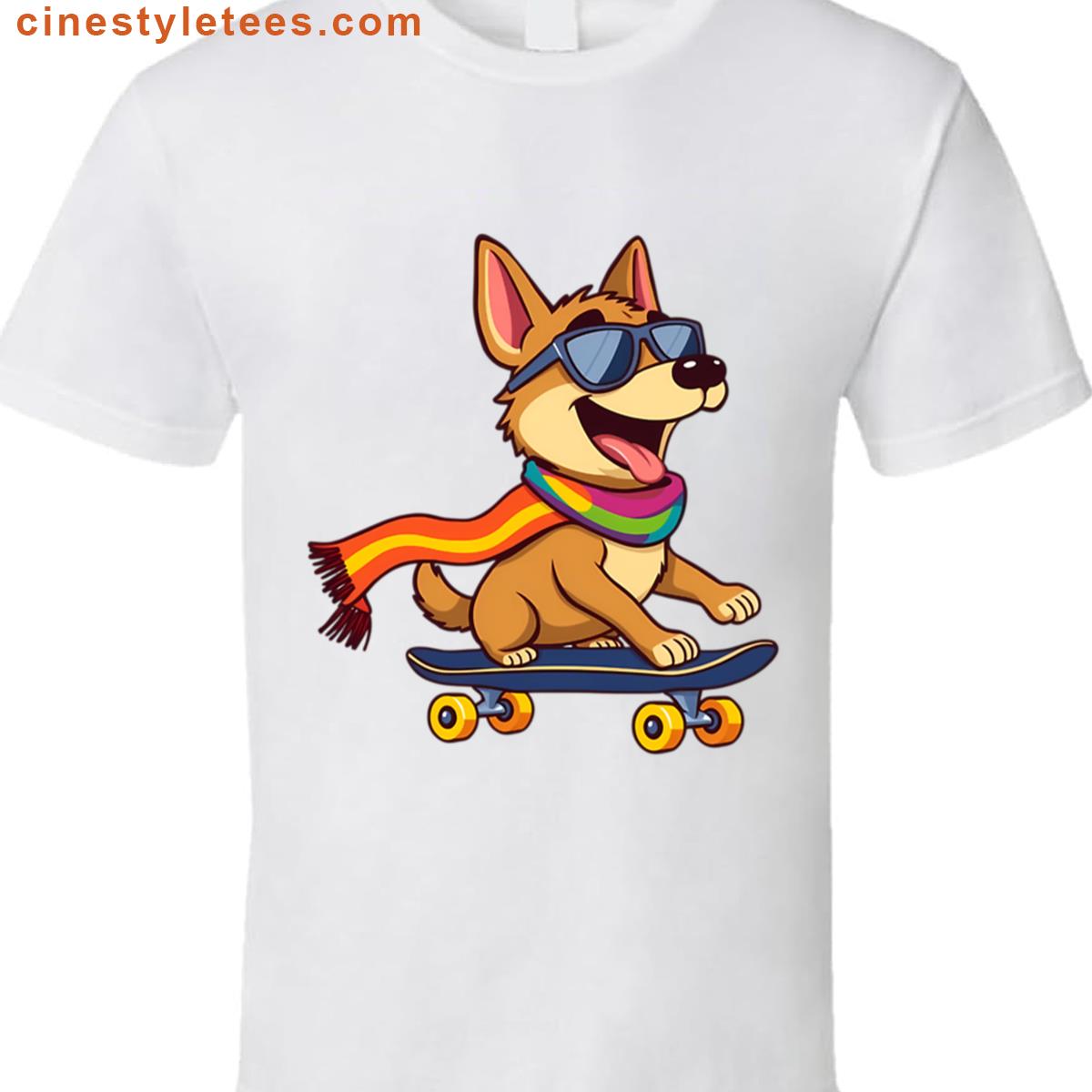 Skater Dog Pride Ride Oversized Shirt